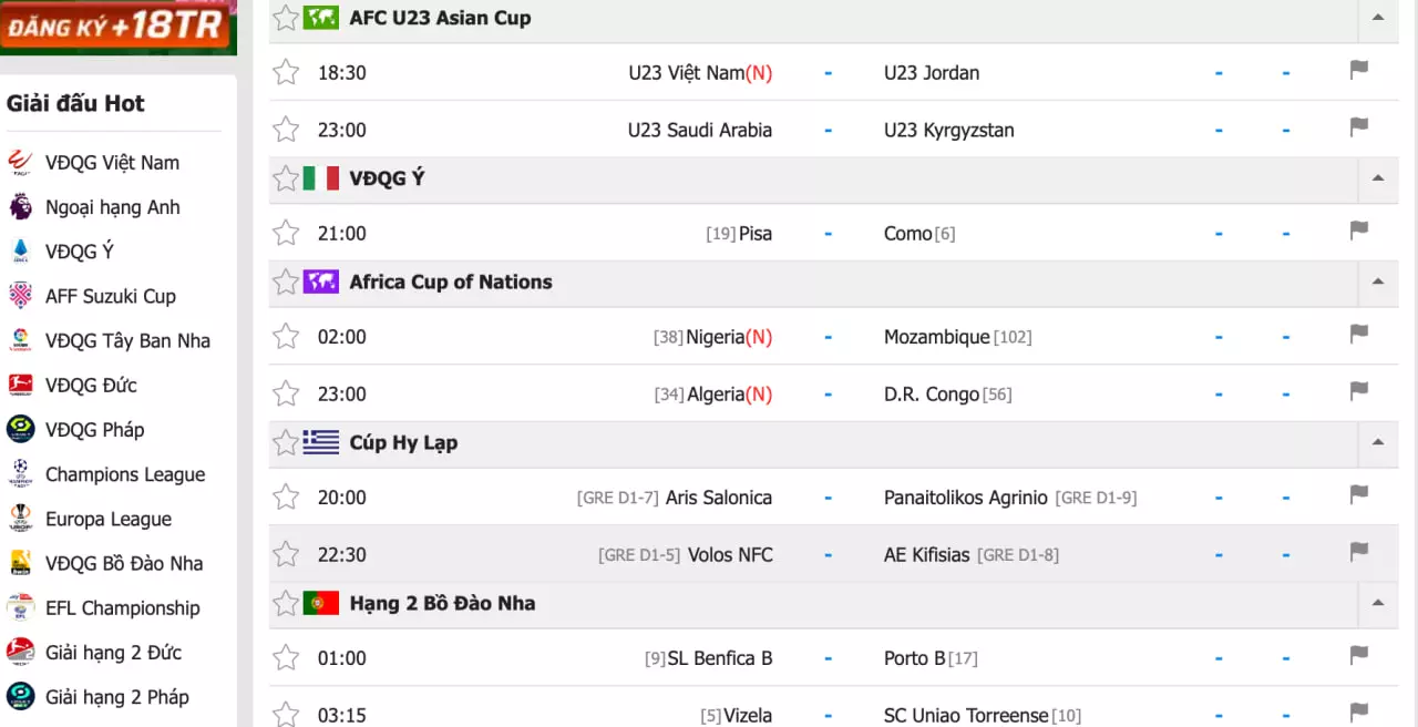 Lịch Thi Đấu 1 Lịch thi đấu Bongdalu có đầy đủ tất cả các giải trên thế giới